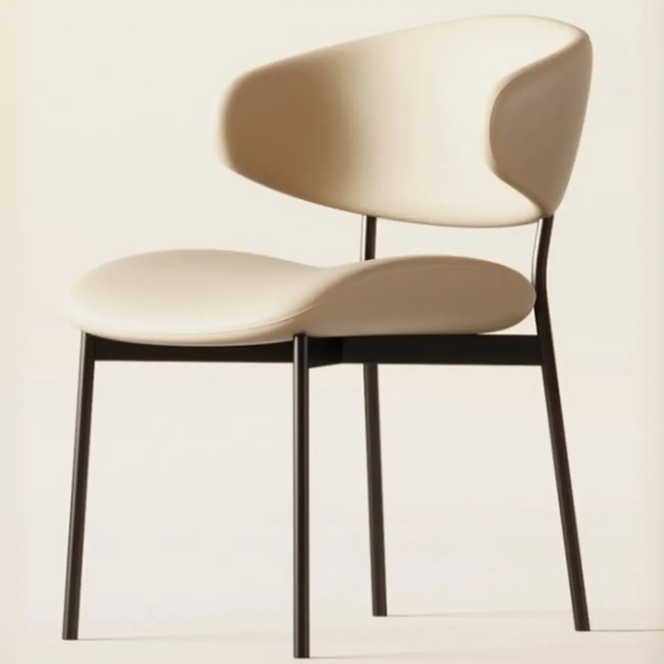 Contemporary Upholstered Curved Armless Dining Chairs