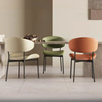 Contemporary Upholstered Curved Armless Dining Chairs