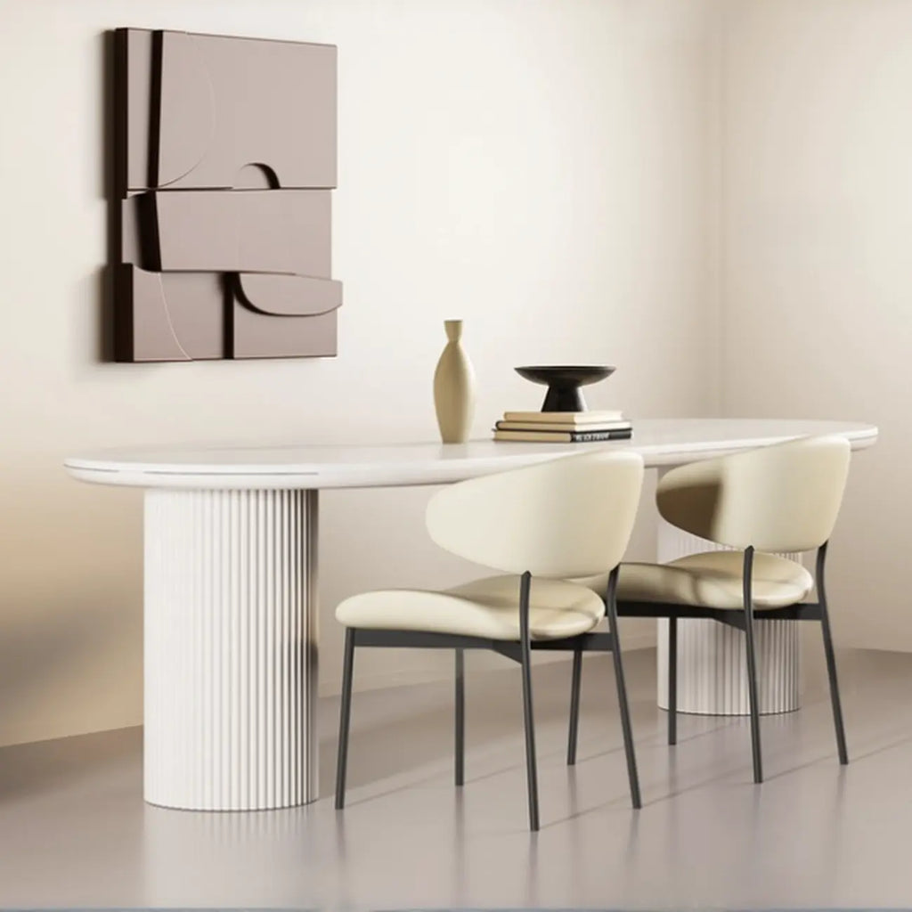 Contemporary Upholstered Curved Armless Dining Chairs