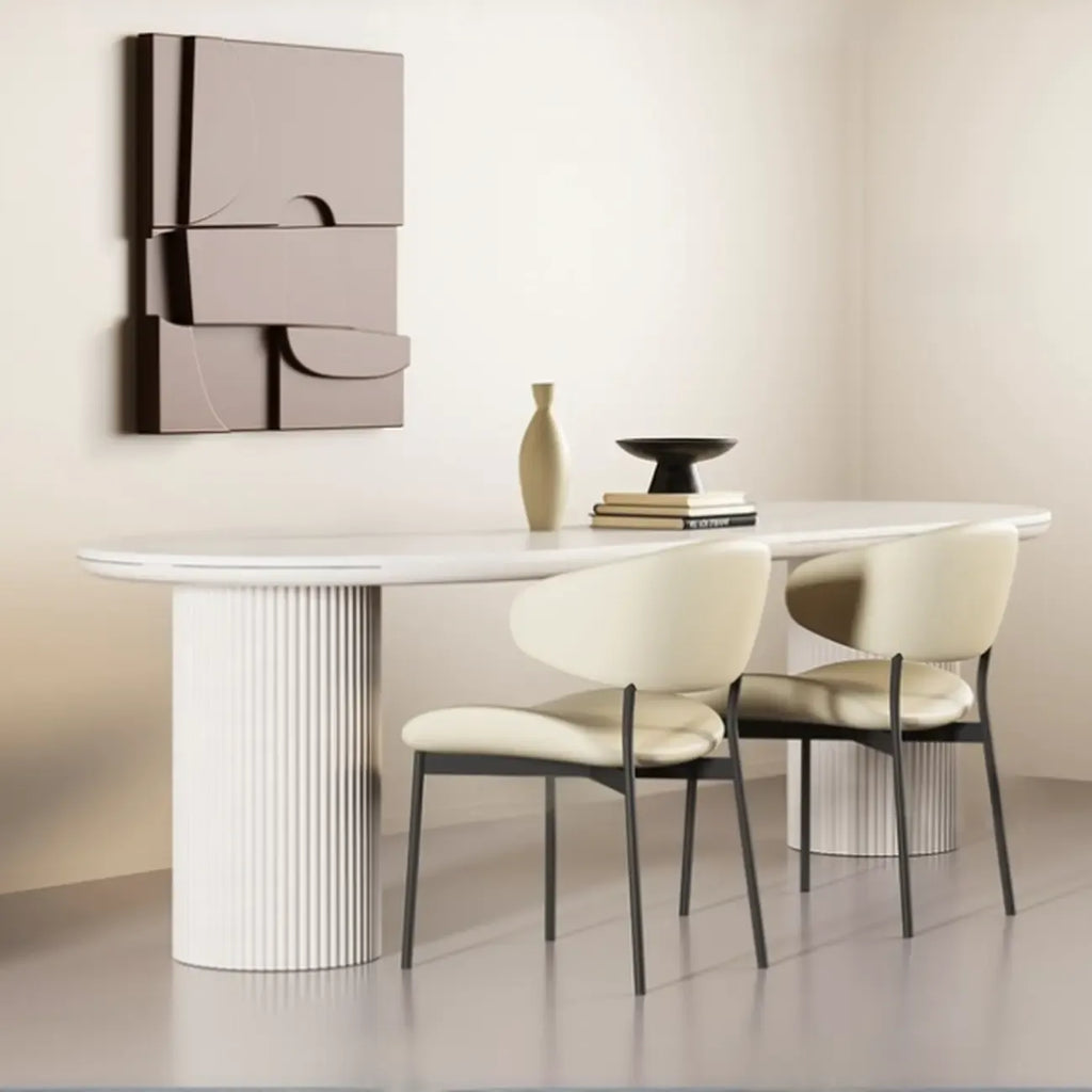 Contemporary Upholstered Curved Armless Dining Chairs