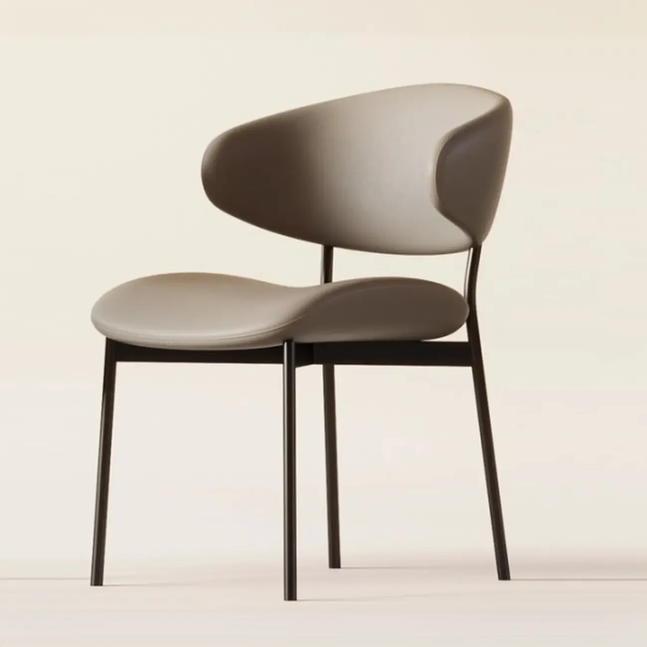 Contemporary Upholstered Curved Armless Dining Chairs