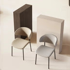 Contemporary Upholstered Curved Armless Dining Chairs