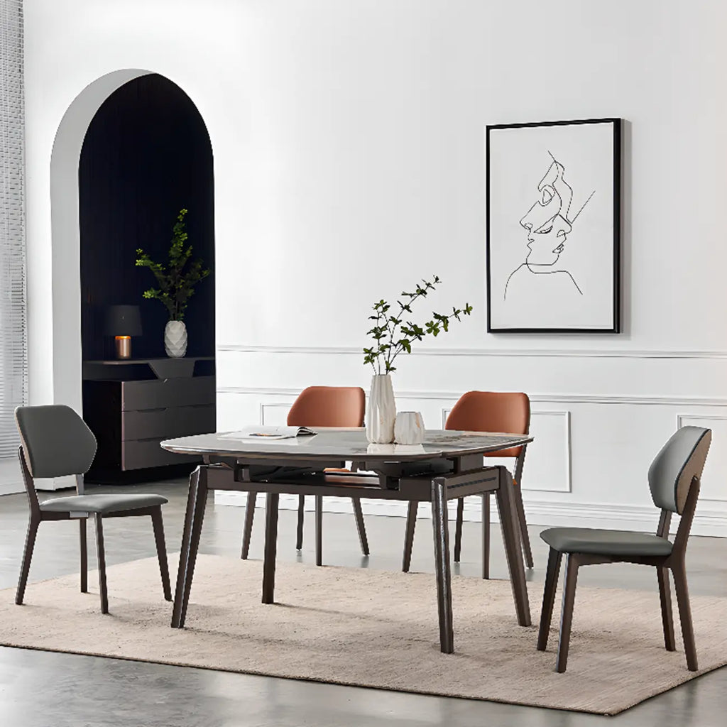 Modern Upholstered Dining Chair with Metal Legs