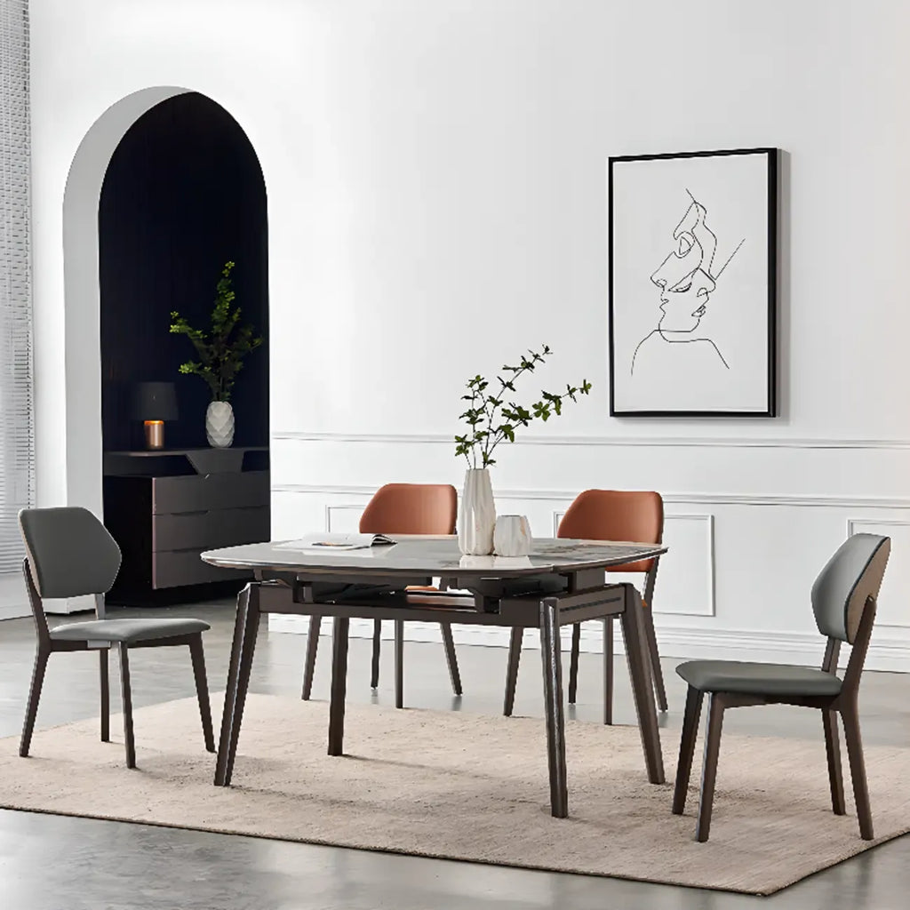 Modern Upholstered Dining Chair with Metal Legs