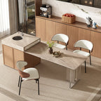 Art Deco Faux Leather Low Back Dining Chair