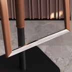 Modern Rectangle Backless Leather Adjustable Swivel Bar Stools