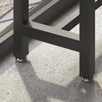 Natural Finish Rectangular Wood Metal Long Trestle Bar Table