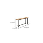 Natural Finish Rectangular Wood Metal Long Trestle Bar Table