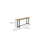 Natural Finish Rectangular Wood Metal Long Trestle Bar Table