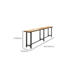 Natural Finish Rectangular Wood Metal Long Trestle Bar Table