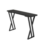 Rectangular Sleek Stone Top Metal Gray Double Pedestal Bar Table