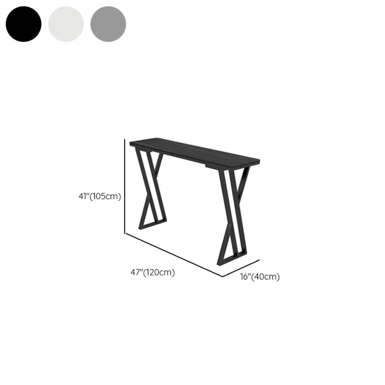 Rectangular Sleek Stone Top Metal Gray Double Pedestal Bar Table