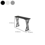 Rectangular Sleek Stone Top Metal Gray Double Pedestal Bar Table