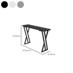 Rectangular Sleek Stone Top Metal Gray Double Pedestal Bar Table