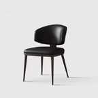 Modern Upholstered Dining Chair Low Back Steel Legs