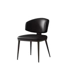 Modern Upholstered Dining Chair Low Back Steel Legs