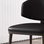 Modern Upholstered Dining Chair Low Back Steel Legs