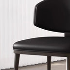 Modern Upholstered Dining Chair Low Back Steel Legs