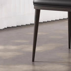 Modern Upholstered Dining Chair Low Back Steel Legs