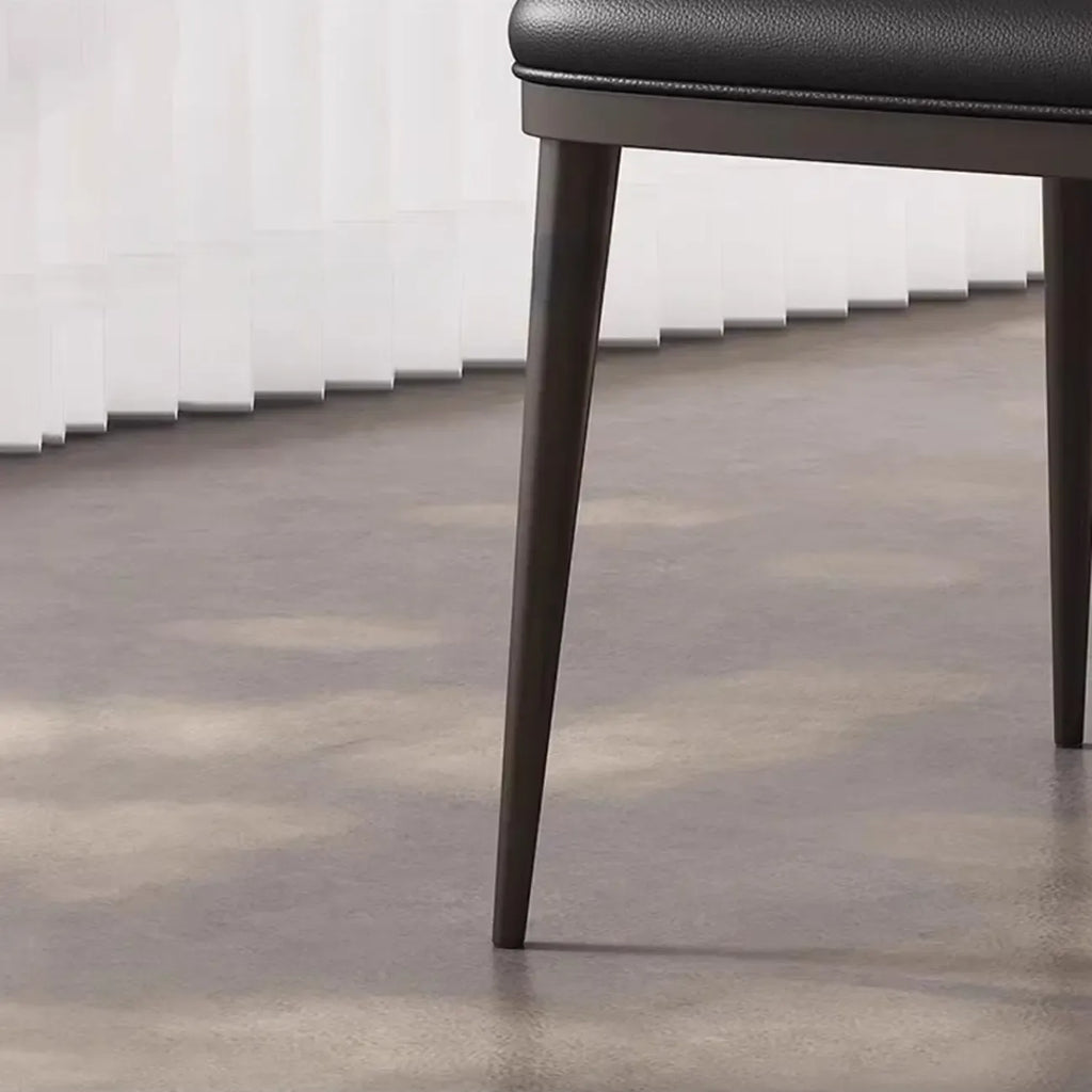 Modern Upholstered Dining Chair Low Back Steel Legs