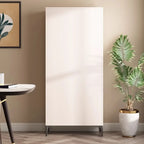 Khaki Wooden Adjustable Shelf Display Cabinet with Drawer