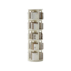 Narrow Cherry Wood Vertical 6 Shelf Rotating Bookshelf