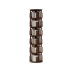 Narrow Cherry Wood Vertical 6 Shelf Rotating Bookshelf