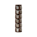 Narrow Cherry Wood Vertical 6 Shelf Rotating Bookshelf