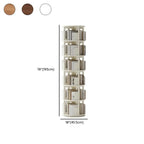 Narrow Cherry Wood Vertical 6 Shelf Rotating Bookshelf