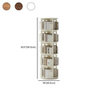 Narrow Cherry Wood Vertical 6 Shelf Rotating Bookshelf