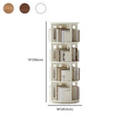 Narrow Cherry Wood Vertical 6 Shelf Rotating Bookshelf