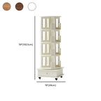 Narrow Cherry Wood Vertical 6 Shelf Rotating Bookshelf