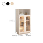 Modern Transparent White Wood Bookcase with Glass Doors