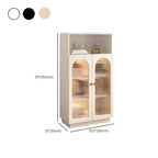 Modern Transparent White Wood Bookcase with Glass Doors