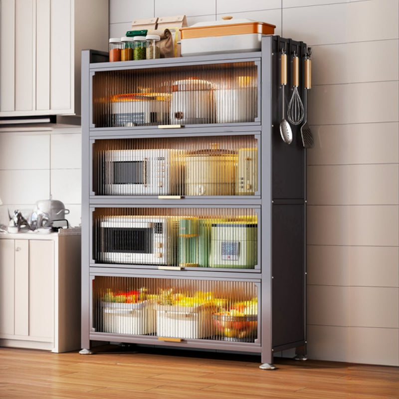 Narrow Steel Multi-Shelf Lift-Up Door Buffet Cabinet