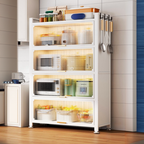 Narrow Steel Multi-Shelf Lift-Up Door Buffet Cabinet