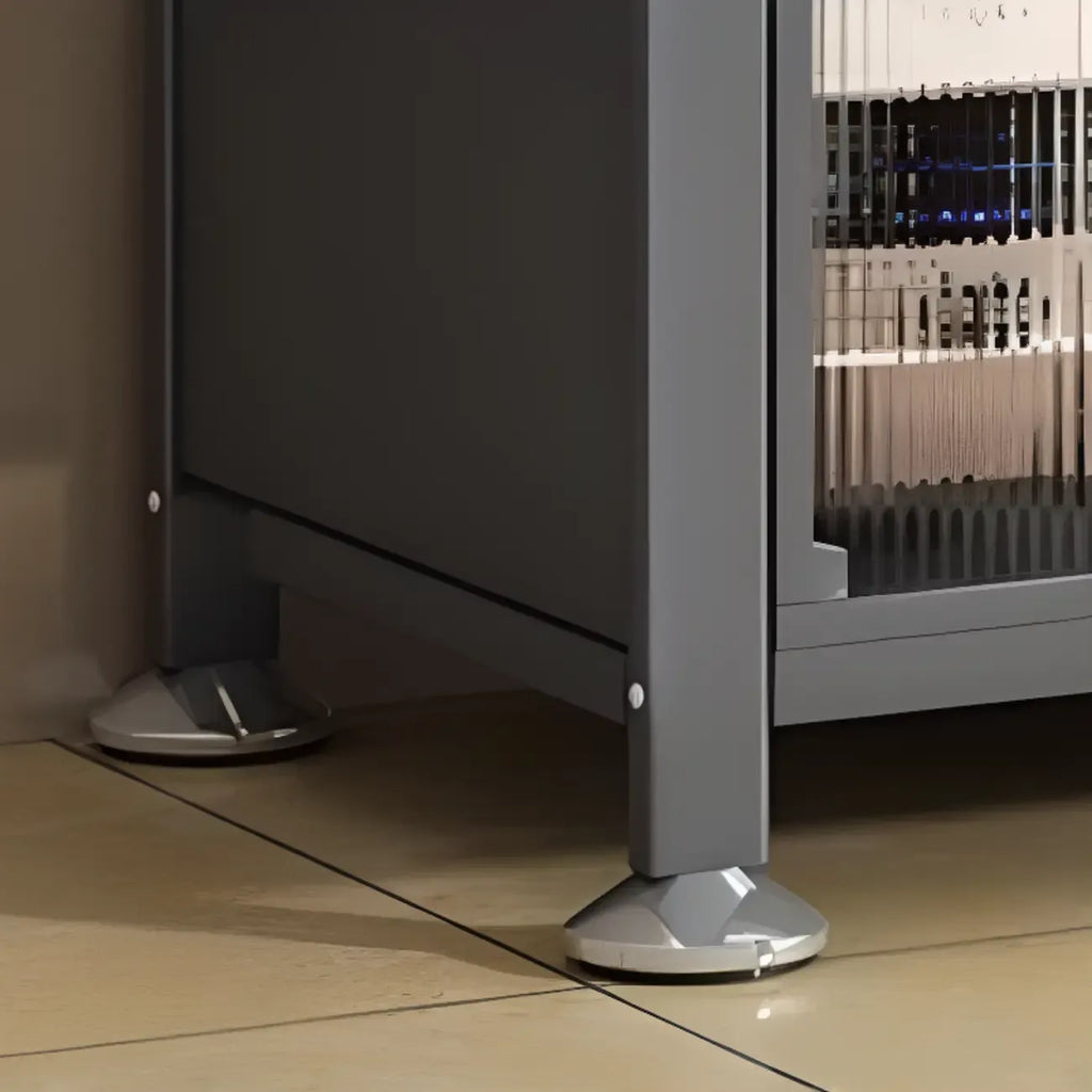 Narrow Steel Multi-Shelf Lift-Up Door Buffet Cabinet