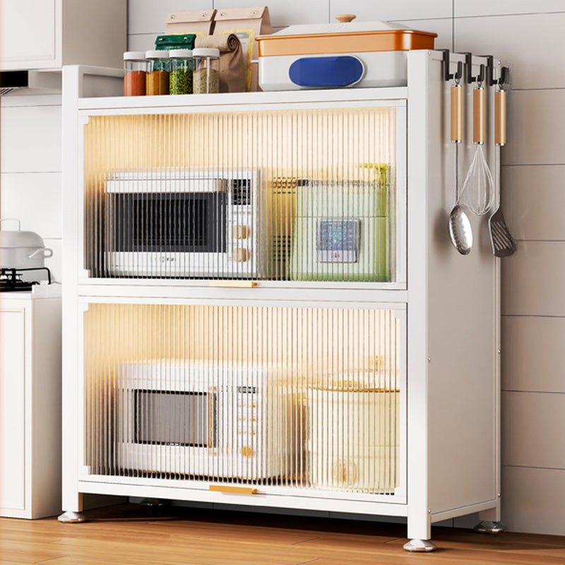 Narrow Steel Multi-Shelf Lift-Up Door Buffet Cabinet