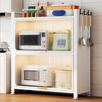 Narrow Steel Multi-Shelf Lift-Up Door Buffet Cabinet