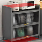 Narrow Steel Multi-Shelf Lift-Up Door Buffet Cabinet