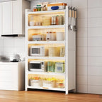 Narrow Steel Multi-Shelf Lift-Up Door Buffet Cabinet