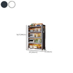 Narrow Steel Multi-Shelf Lift-Up Door Buffet Cabinet