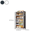 Narrow Steel Multi-Shelf Lift-Up Door Buffet Cabinet