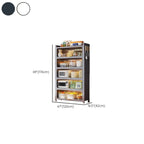 Narrow Steel Multi-Shelf Lift-Up Door Buffet Cabinet