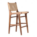 Modern Square Rattan Seat Counter Height Stools with Back