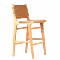 Modern Square Rattan Seat Counter Height Stools with Back