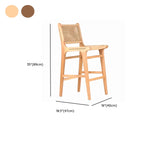 Modern Square Rattan Seat Counter Height Stools with Back
