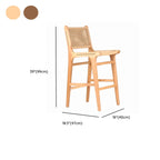 Modern Square Rattan Seat Counter Height Stools with Back