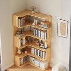 Manufactured Wood Corner Bookshelf with 6 Shelves