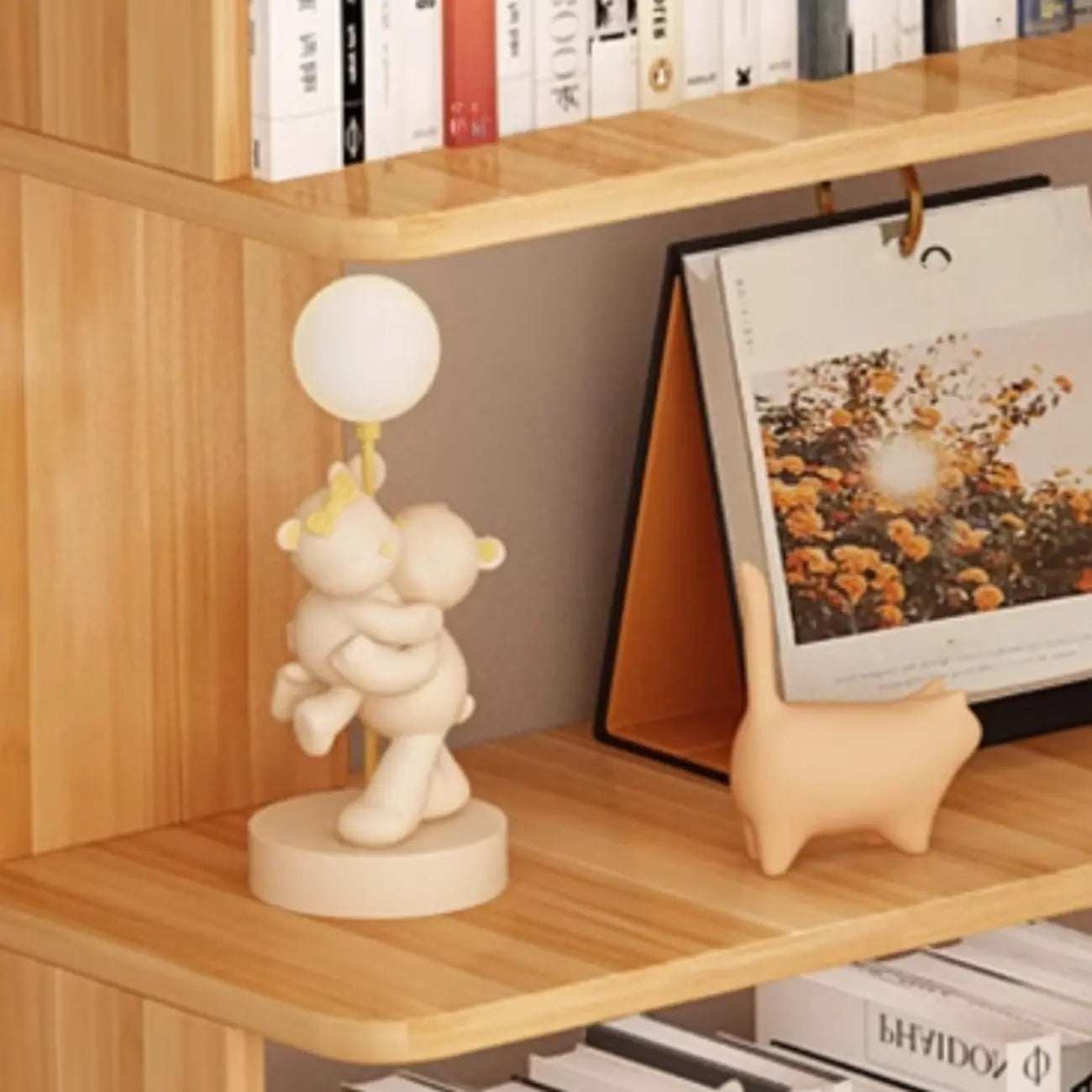 Manufactured Wood Corner Bookshelf with 6 Shelves